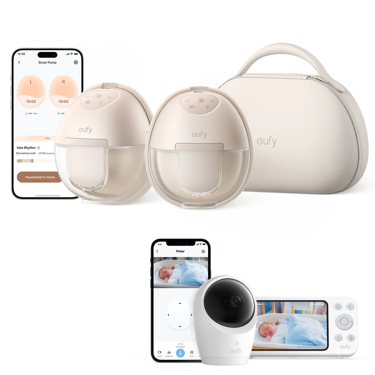 eufy Wearable Breast Pump S1 Pro + Baby Monitor E20